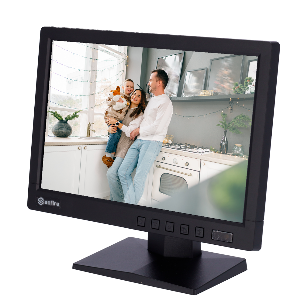 SAFIRE MNT10BNC - Monitor LED 10 Preto para CCTV. Formato 16